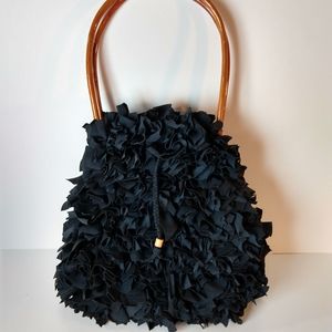 Unique vintage handbag black boho bag